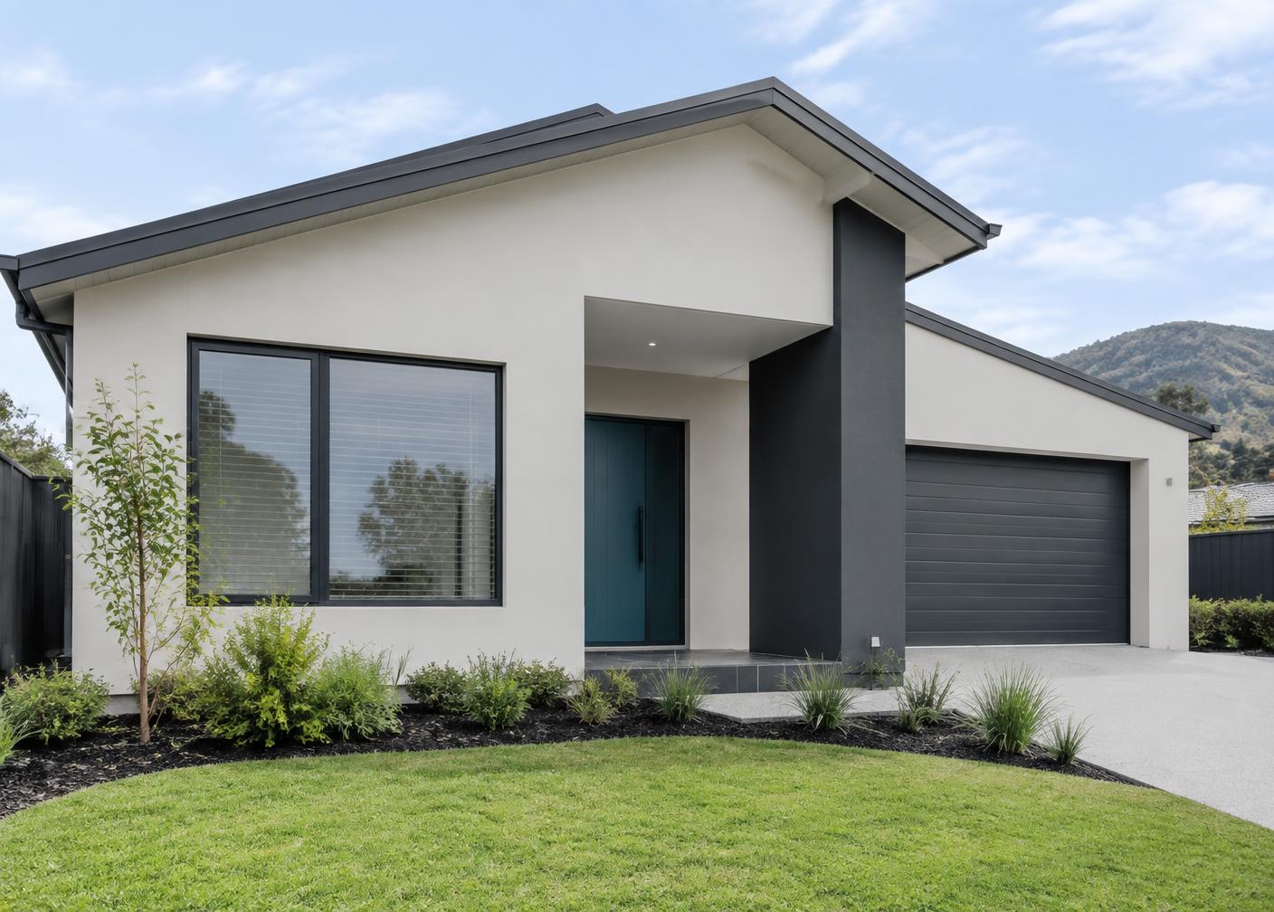 Sample contemporary rendered home facade
